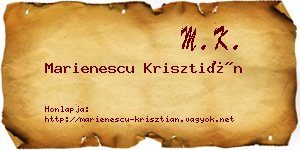 Marienescu Krisztián névjegykártya